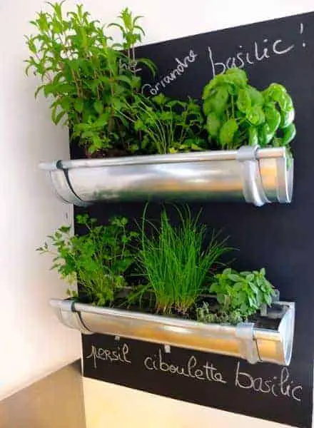 Gutters Repurposed for Herbs in the Kitchen Flowers, Plants & Planters 