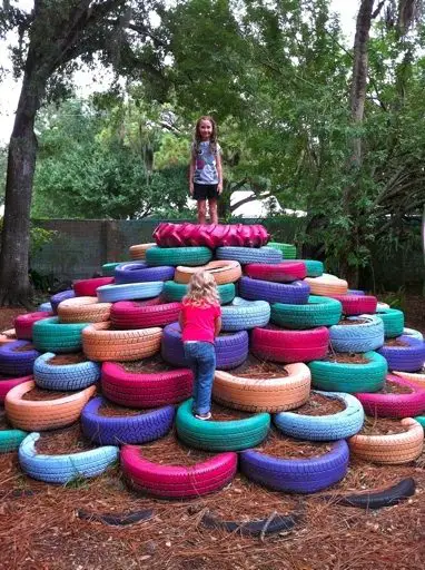 tire 10 DIY ideas of reused tires for your garden in decoration 2  with Tires swing planter Inner tubes garden DIY decoration 