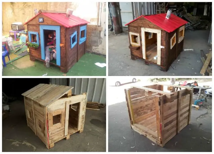 25 Ideas to Recycle Pallets in Kids Pallet Playhouses, Huts, Cabins