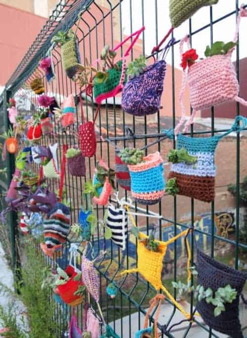 Knitted Guerilla Gardening 13 - Urban Gardens & Agriculture