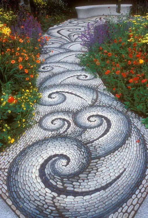 River Rocks Mosaic Path 1 - Garden Decor