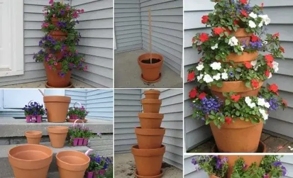 Diy: A Terra Cotta Pot Flower Tower 1 - Flowers & Plants