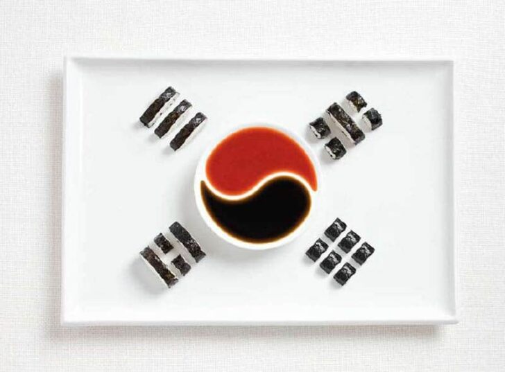 south-korea-flag-made-from-food