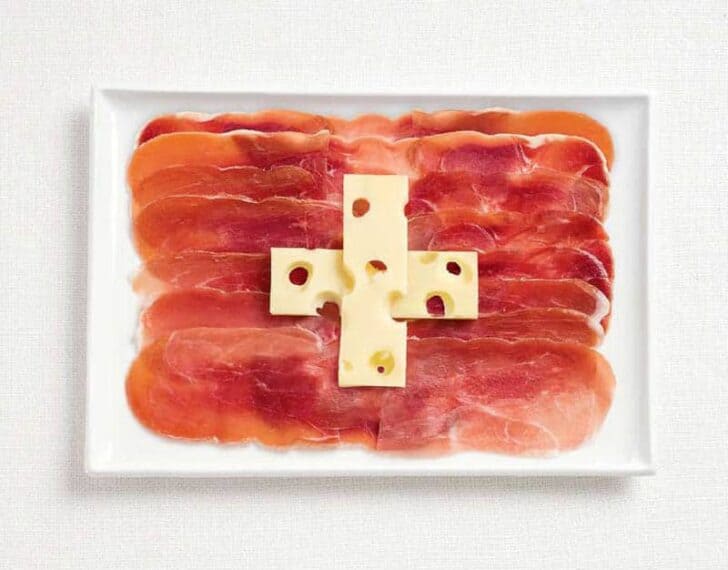 switzerland-flag-made-from-food