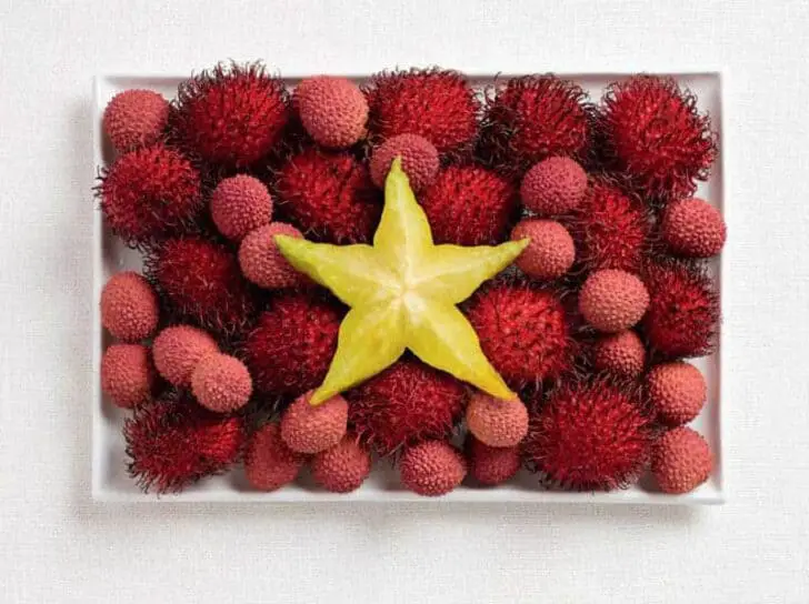 vietnam-flag-made-from-food