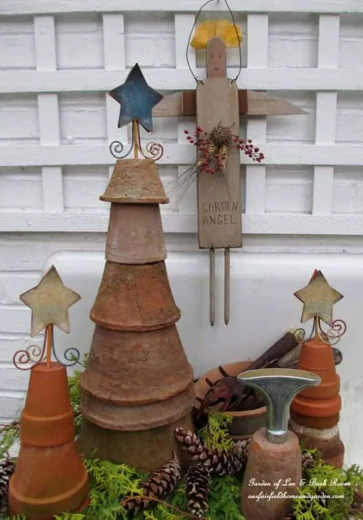 Flower Pots Christmas Tree 30 - Garden Decor