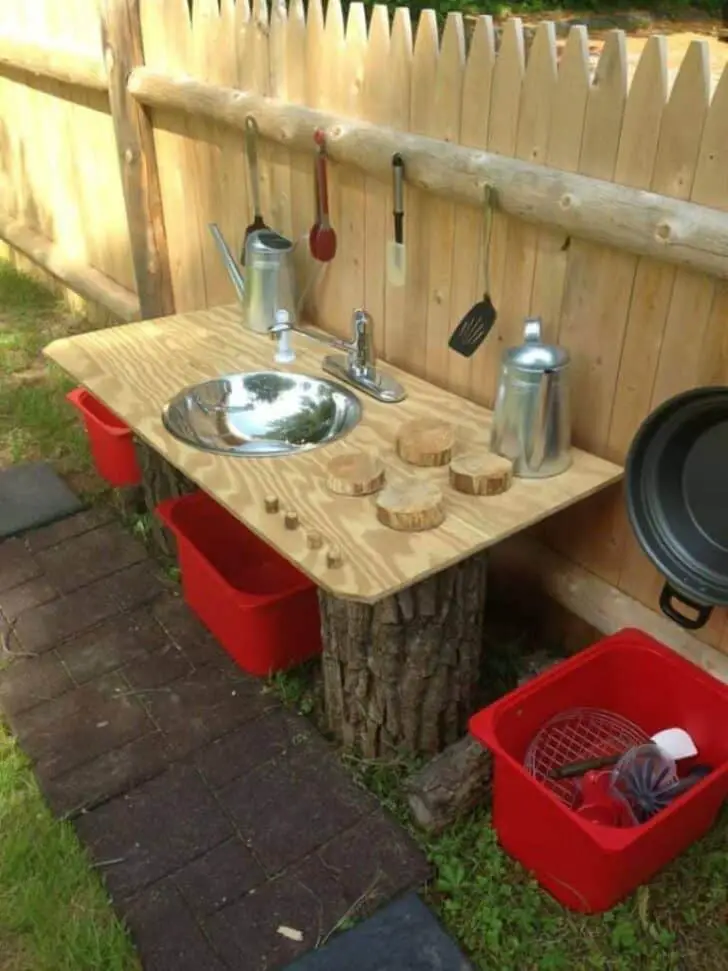 30 Kids Outdoor Mud Kitchen Ideas 44 - Kids Playhouses & Playgrounds