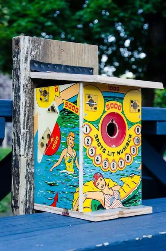 Repurposed Pinball Birdhouses