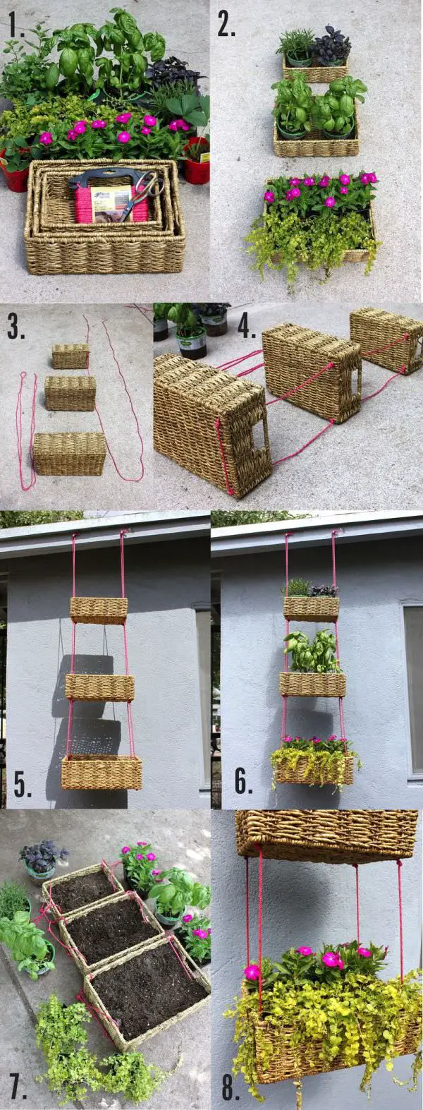 Diy: Upcycled Basket Into Hanging Garden 23 - upcycle