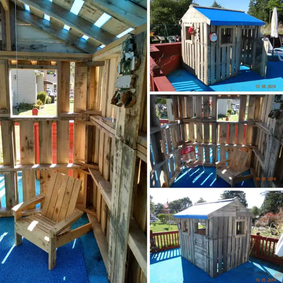 25 Ideas to Recycle Pallets in Kids Pallet Playhouses, Huts, Cabins