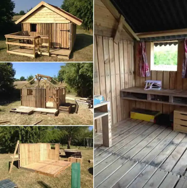 25 Ideas To Recycle Pallets In Kids Pallet Playhouses Huts Cabins - Diy Pallet Playhouse Plans Free
