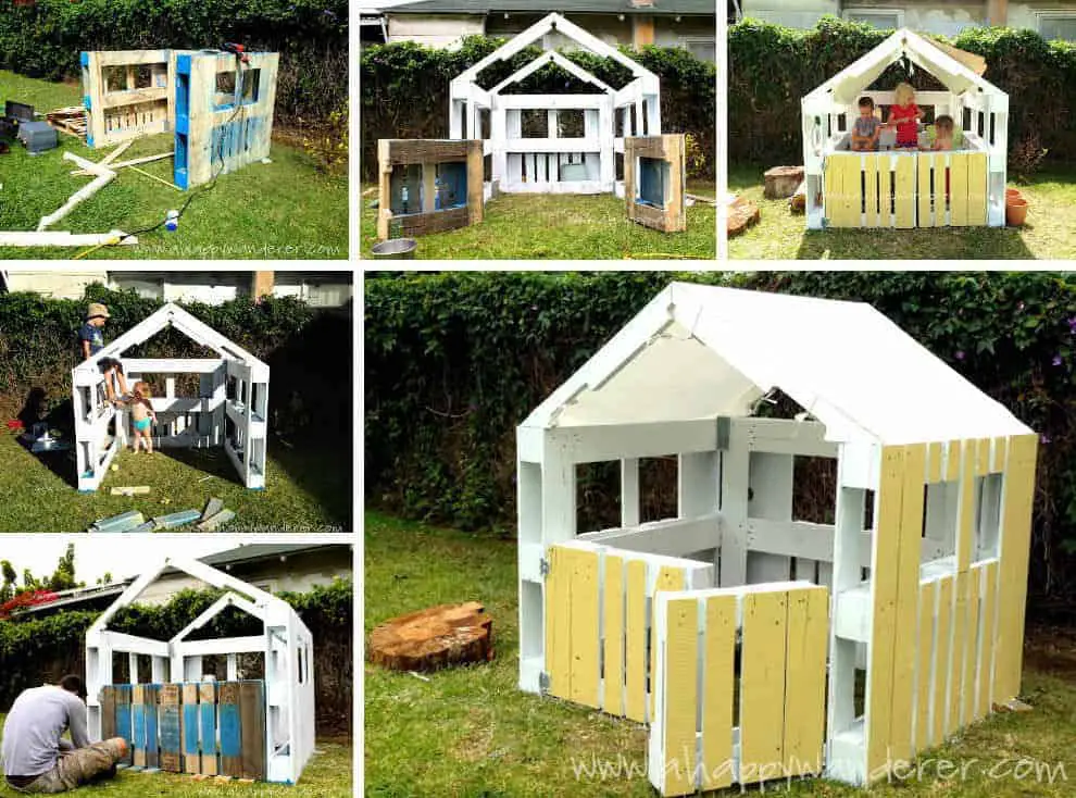 25 Ideas to Recycle Pallets in Kids Pallet Playhouses, Huts, Cabins