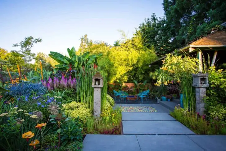 Portland Colored Garden Landscape 37 - Landscape & Backyard Ideas