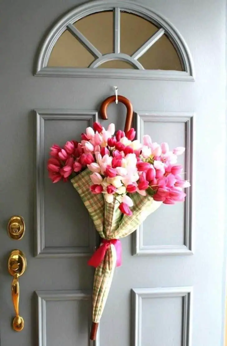 Umbrella Wreath (To Celebrate April Showers) 43 - Garden Decor