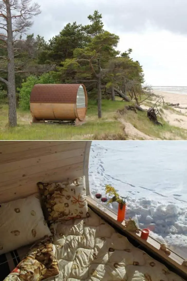 Romantic Huts Near The Seashore In Cape Kolkas, Latvia