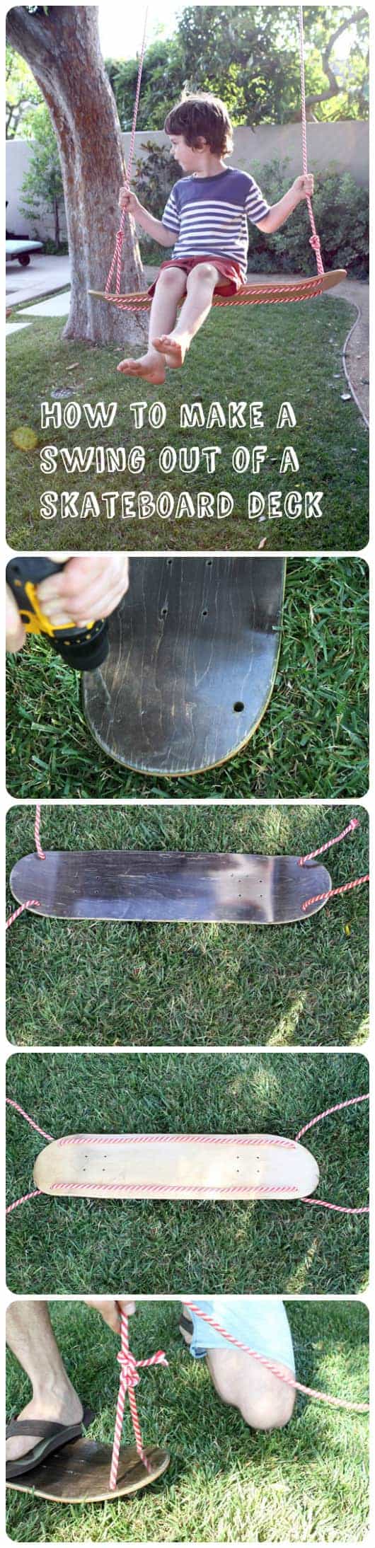 How To Build A Swing Out Of A Skateboard Deck 10 - tutorial