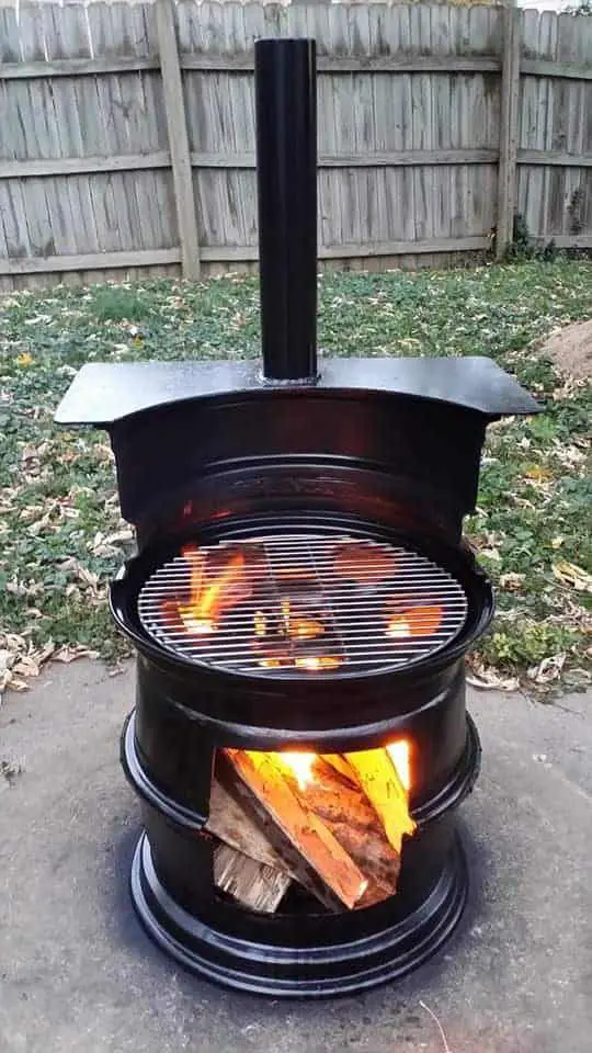 Barrel Repurposed Into Fire Pit Bbq 49 - Fire Pits & Grills