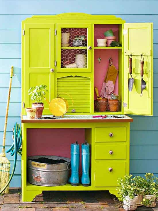 repurposed potting bench