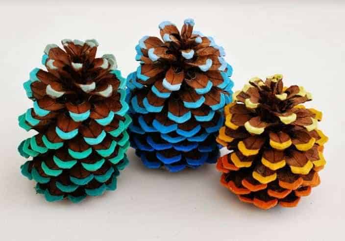 Diy Idea to Dress up Pine Cones with an Ombre Effect 4 - Garden Decor