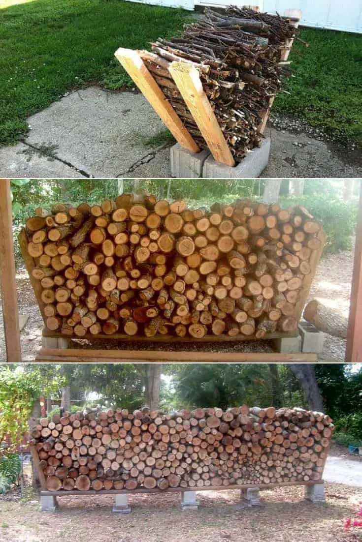 Easy Outdoor DIY Firewood Rack from Cinder Blocks • 1001 ...