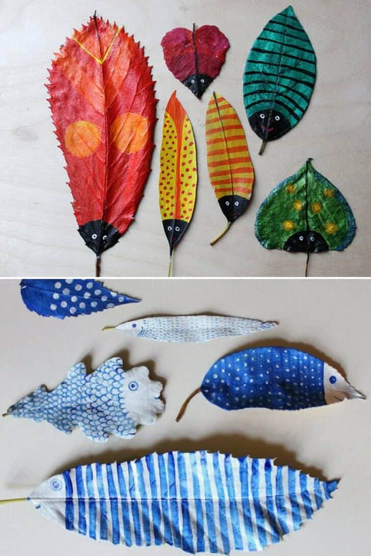 Painted Animal Leaf Craft