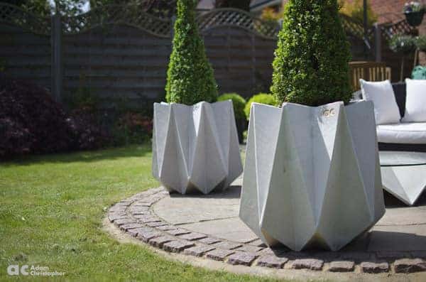 Large Origami  Concrete Planters 1001 Gardens