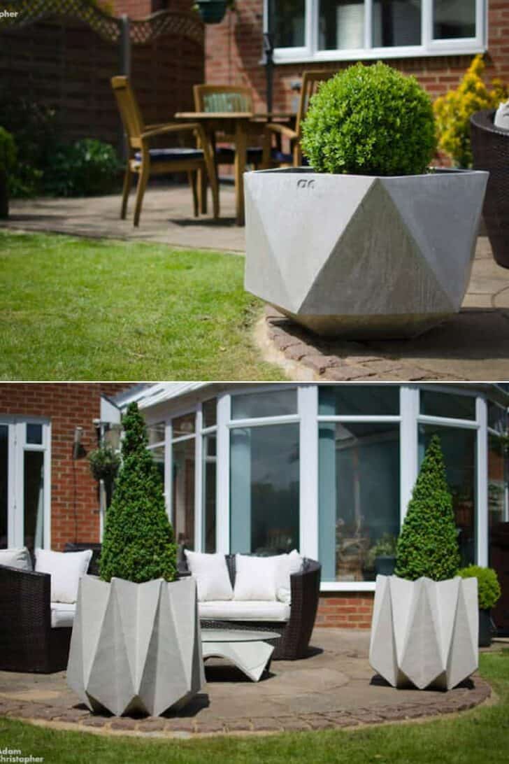 Large Origami Concrete Planters 12 - planterideas - 1001 Gardens Large Origami Concrete Planters