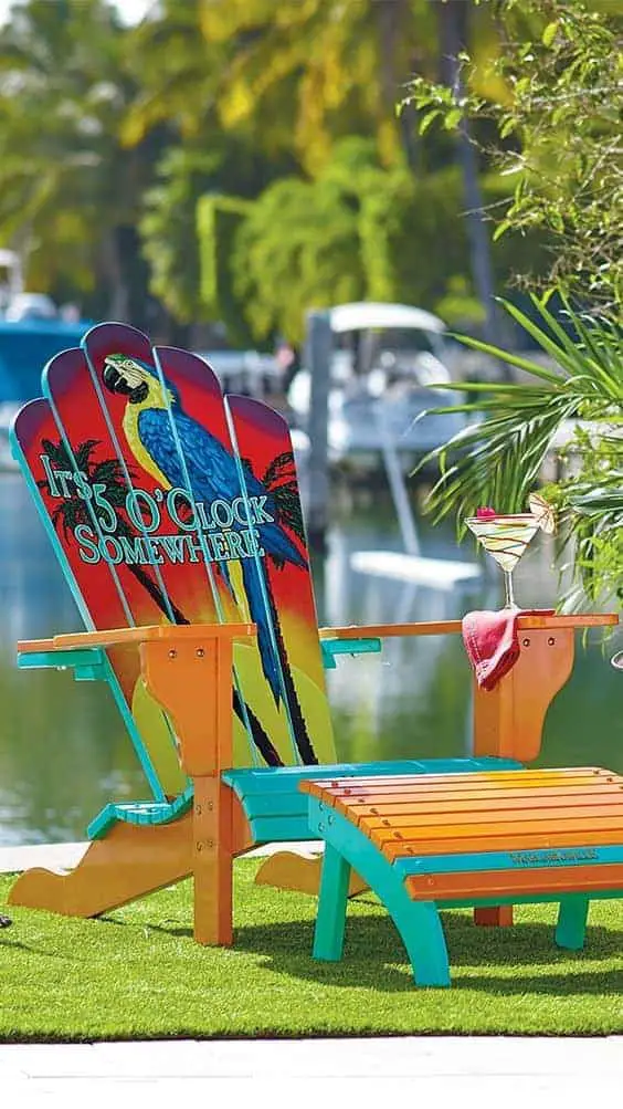 Parrotheads will cheer for this Adirondack Chair - it's 5 o'clock somewhere after all.