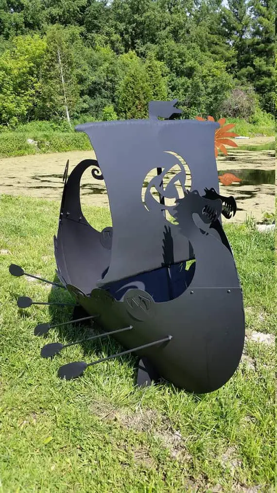 Amazing Metal Viking Ship Fire Pit1