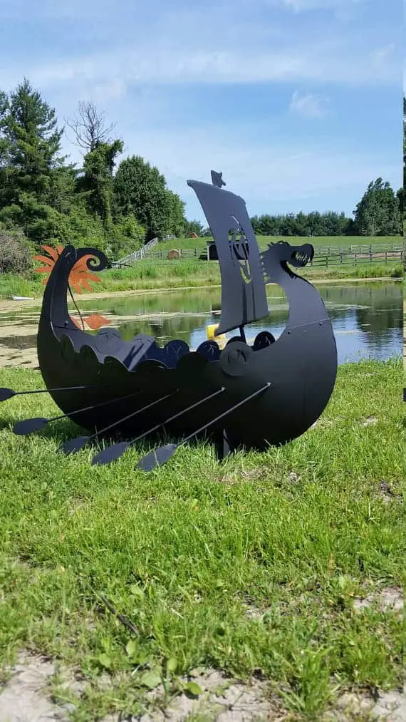 Amazing Metal Viking Ship Fire Pit 1001 Gardens