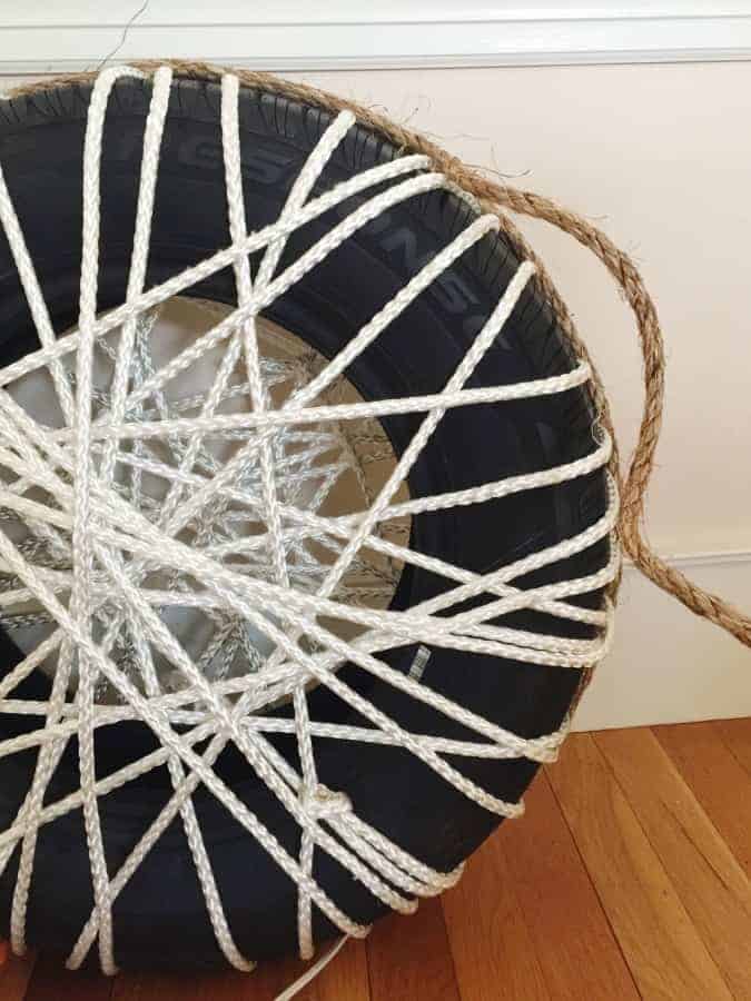 DIY Make a Rope Ottomans Chair with Old Tire