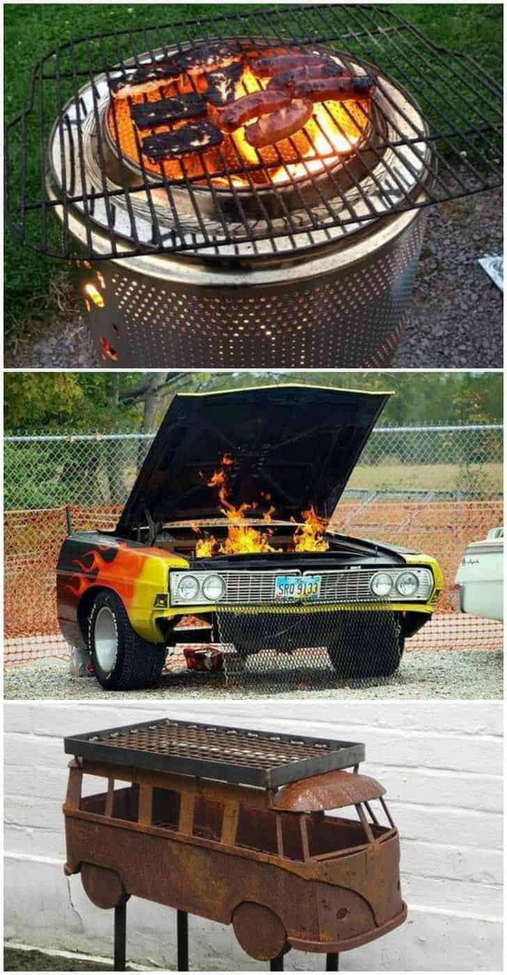 10 Creative Recycling DIY Grill, Bbq and Fire Pit Projects