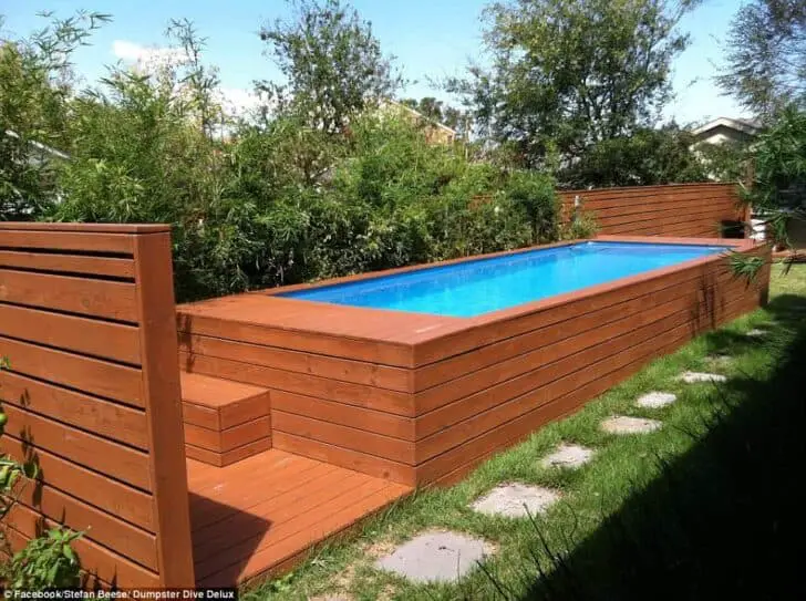 Architect Turns Dumpster into Family Swimming Pool