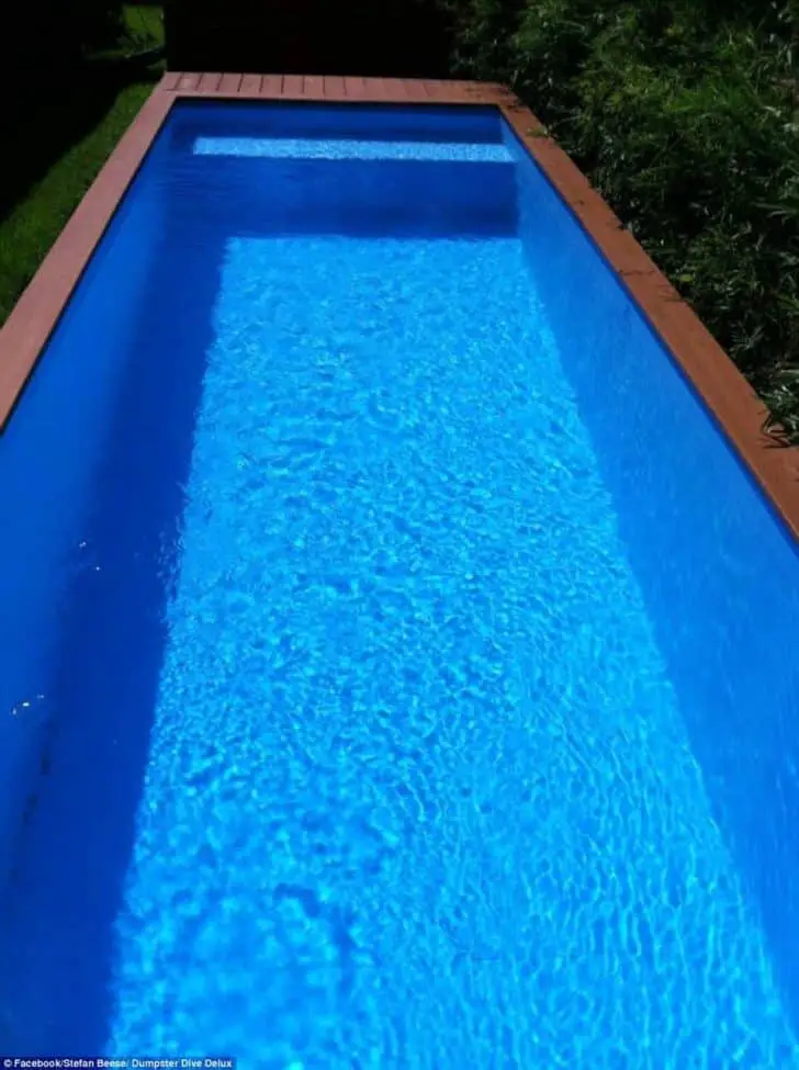 Architect Turns Dumpster into Family Swimming Pool