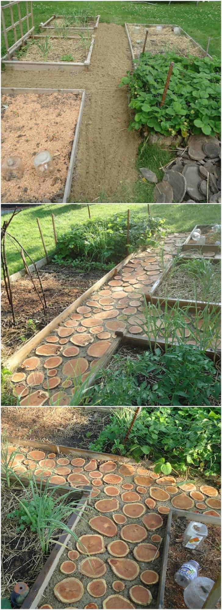 How to Make a Great Wood Logs Garden Pathway