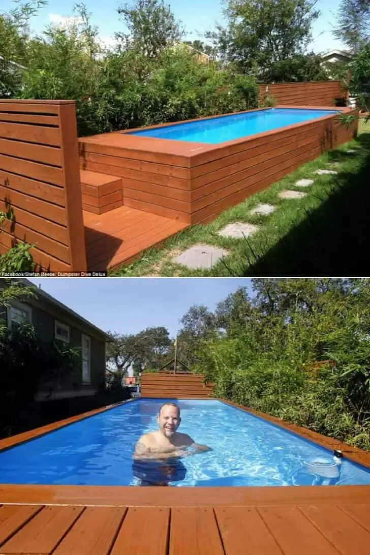 Architect Turns Dumpster into Family Swimming Pool