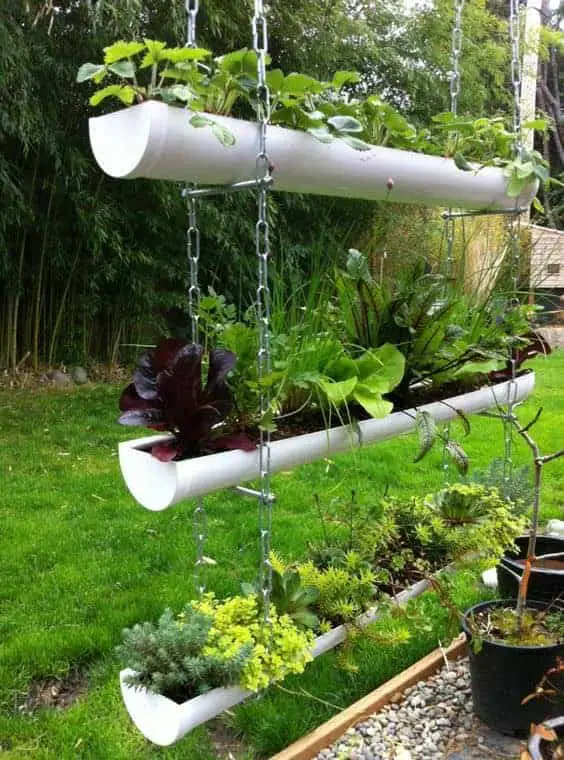 20 Easy DIY Gutter Garden Ideas