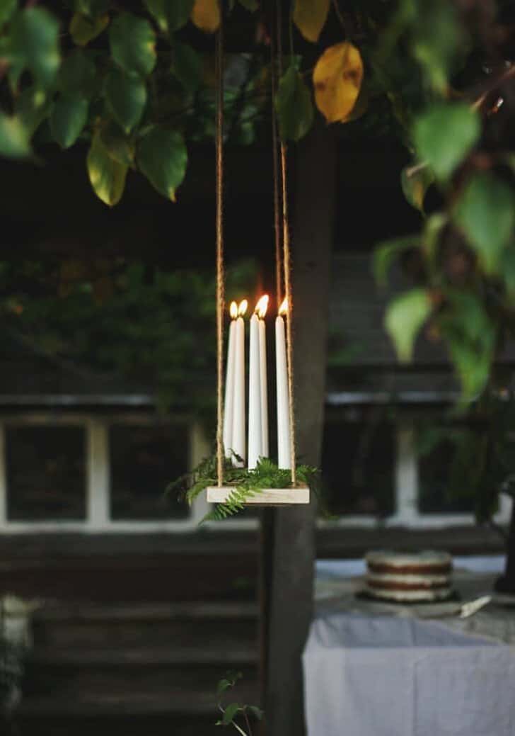 DIY Outdoor Candle Chandelier Tutorial