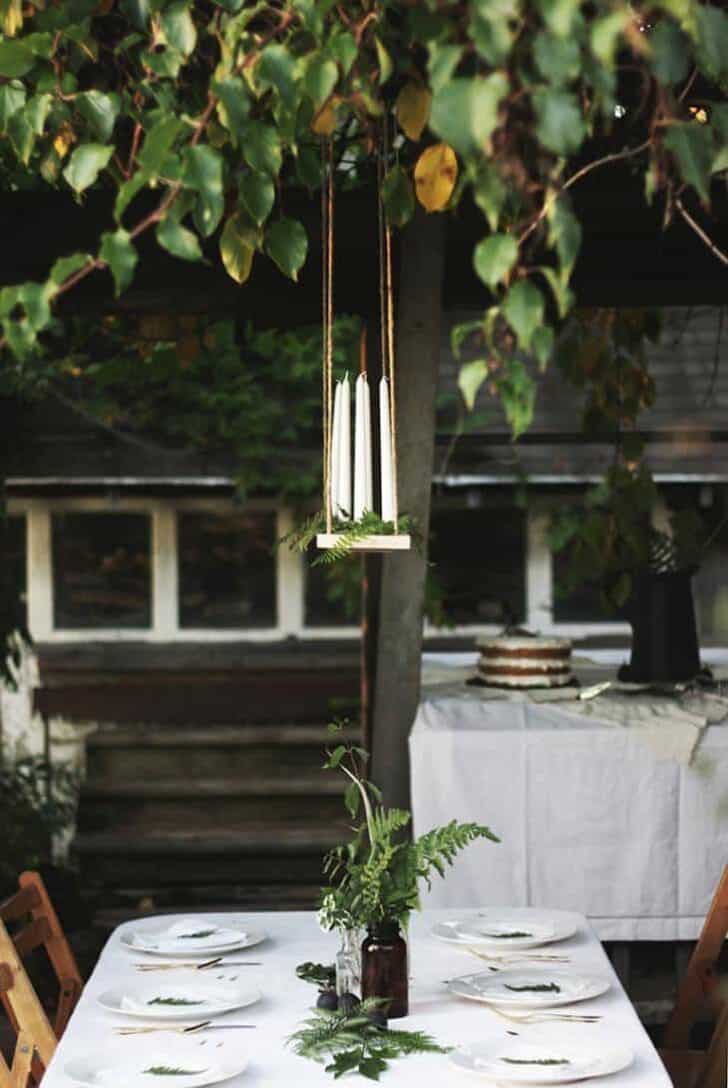 DIY Outdoor Candle Chandelier Tutorial