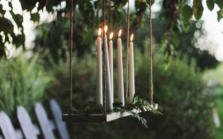 DIY Outdoor Candle Chandelier Tutorial