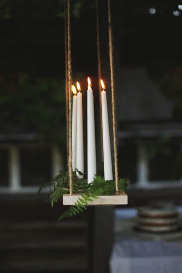 DIY Outdoor Candle Chandelier Tutorial