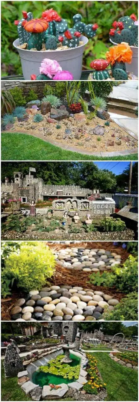 20 DIY Ideas for Garden Decor with Pebbles and Stones