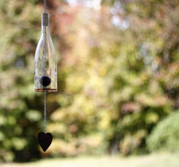 Colored Wine Bottle Wind Chime