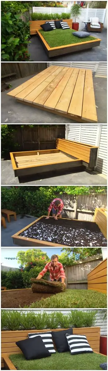 How to Make an Amazing Grass Daybed with Pallets