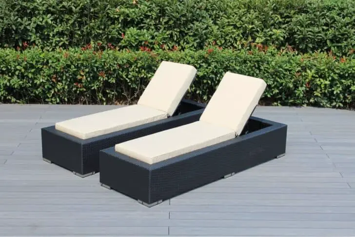 Ohana 2-Piece Outdoor Wicker Patio Furniture Chaise Lounge Set