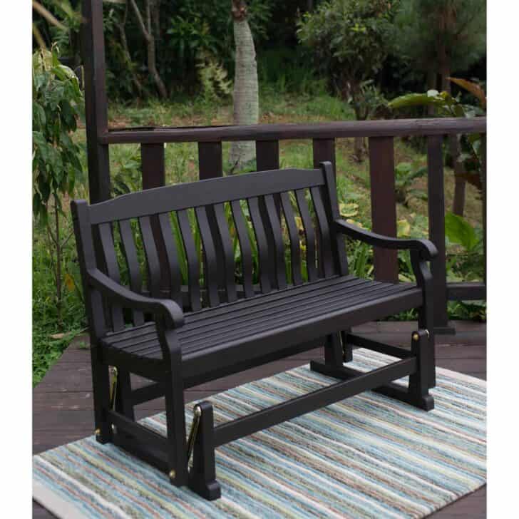 Black Outdoor Bench