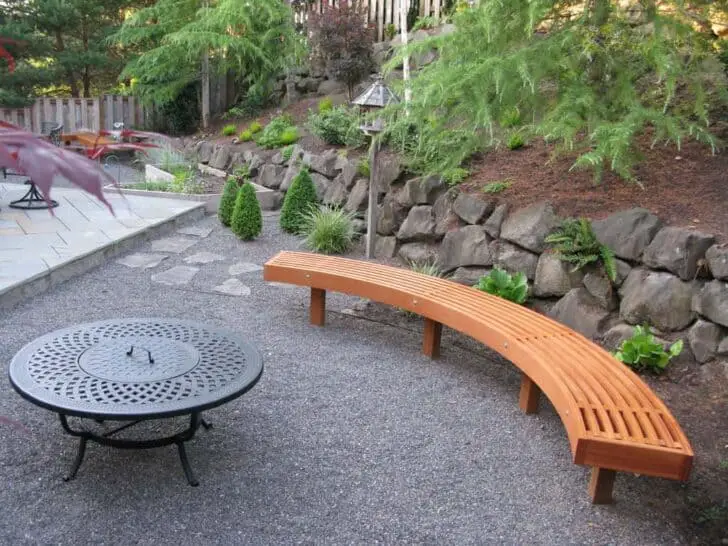 Curved Outdoor Bench