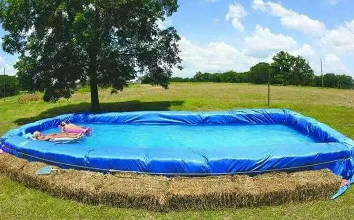 Hay Bales DIY Pool